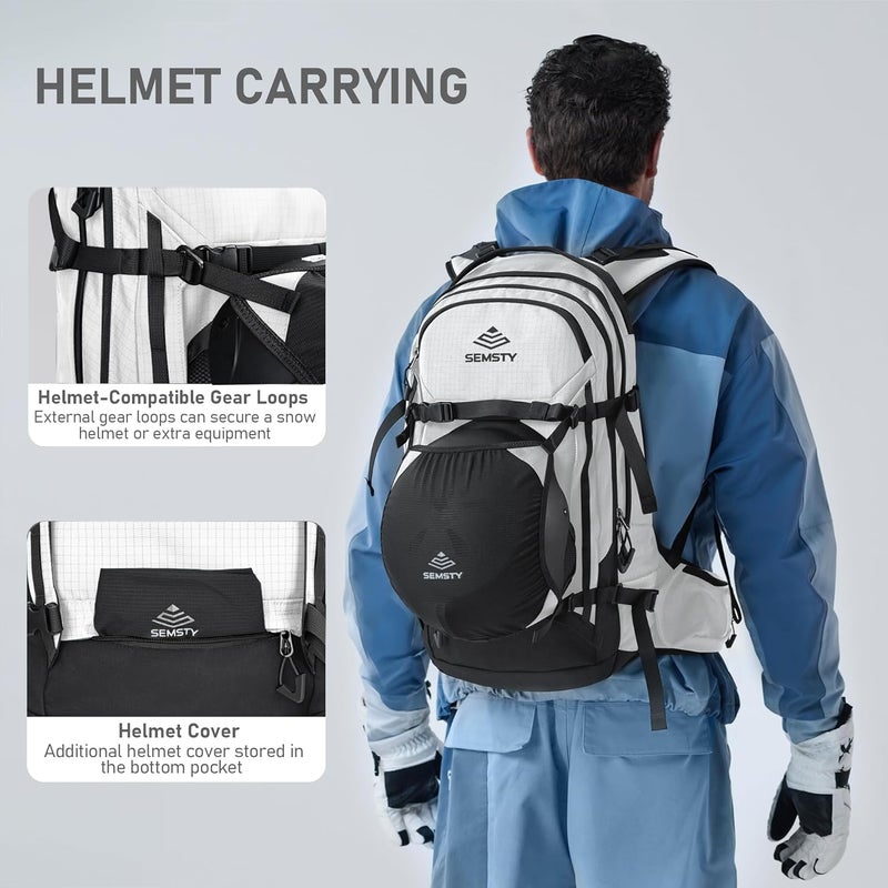 SEMSTY Ski and Snowboard Hydration Backpack - Cold-Weather Winter - 2L Water Reservoir and Insulated Harness - Image 4